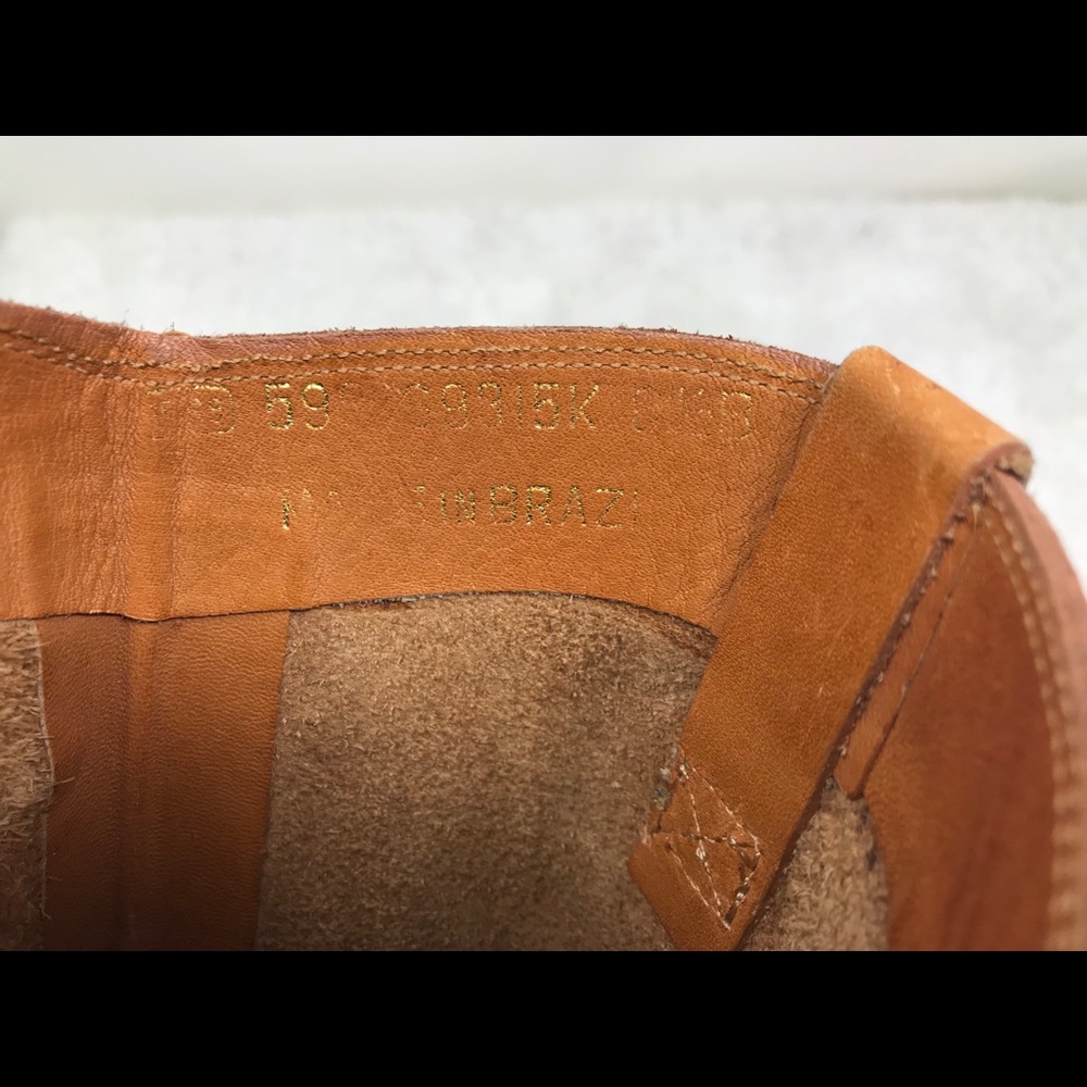 Vintage Mid Calf Brown Leather Heeled Boots Sz 6.5 - Picture 7 of 8